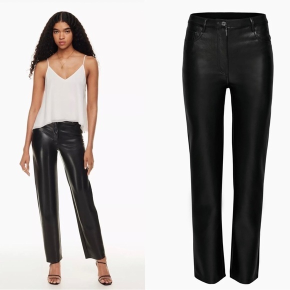 Aritzia Pants - ARITZIA WILFRED FREE Melina Faux Leather Black Pants Size 8